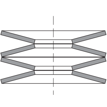 <b>EN SERIES</b><br>Deflexión: platillo individual multiplicado por el número de platillos<br> Fuerza: la misma que en el caso de un solo platillo